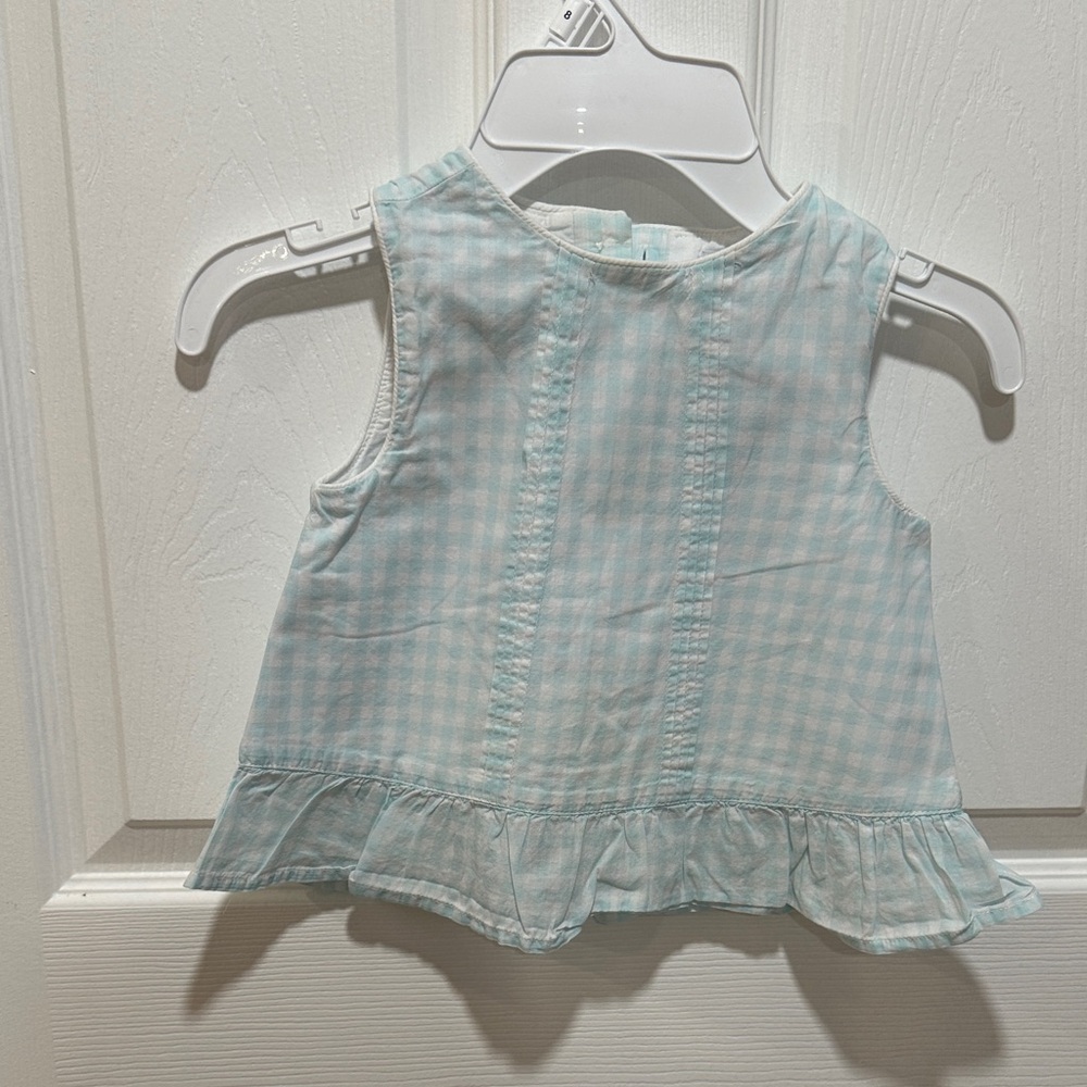 Janie and Jack Blue Gingham Sleeveless Top